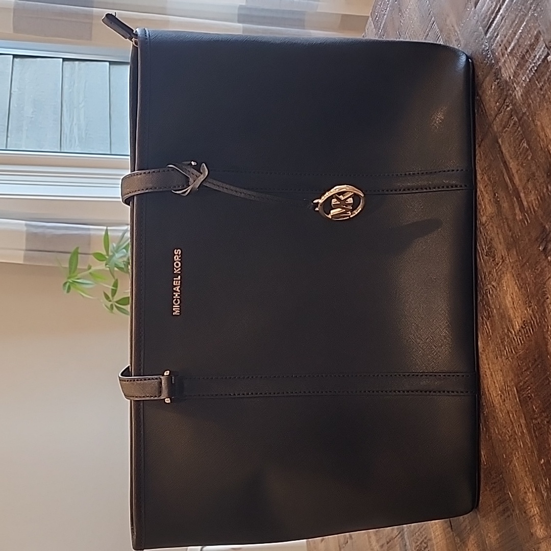Michael Kors Black Saffiano Leather Laptop Tote
